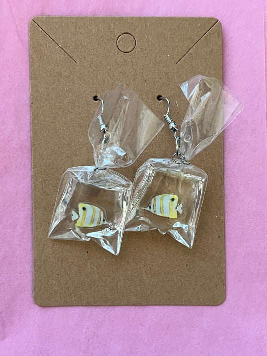 Yellow & White Fish In Bags