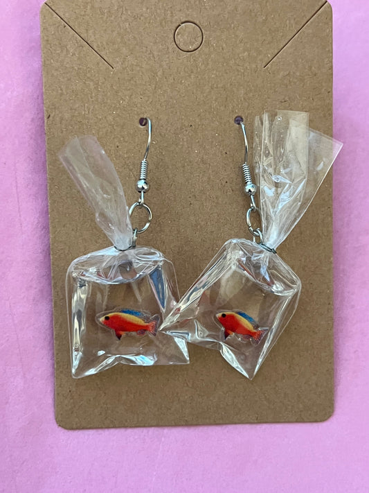 Red, Yellow & Blue Fish In Bags