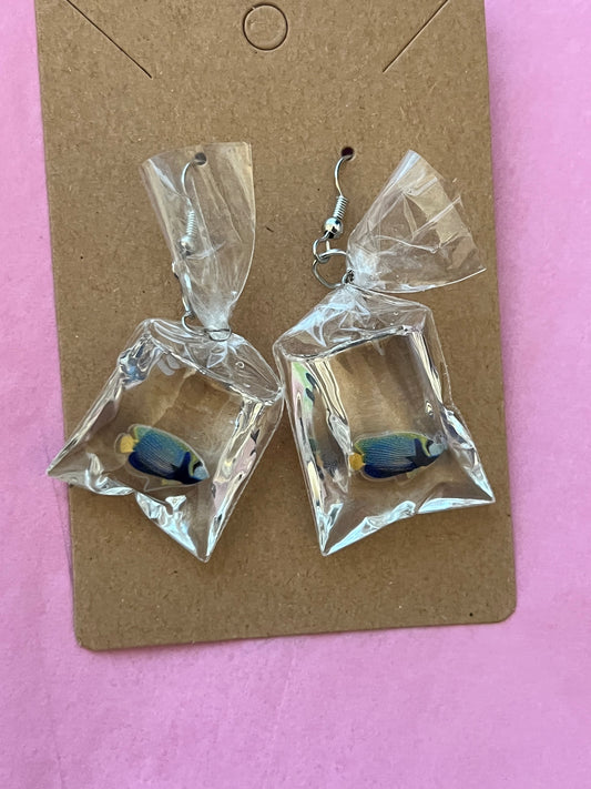 Blue, Black & Yellow Fish In Bags