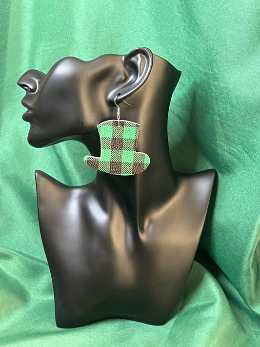 Buffalo Plaid Leprechaun Hats