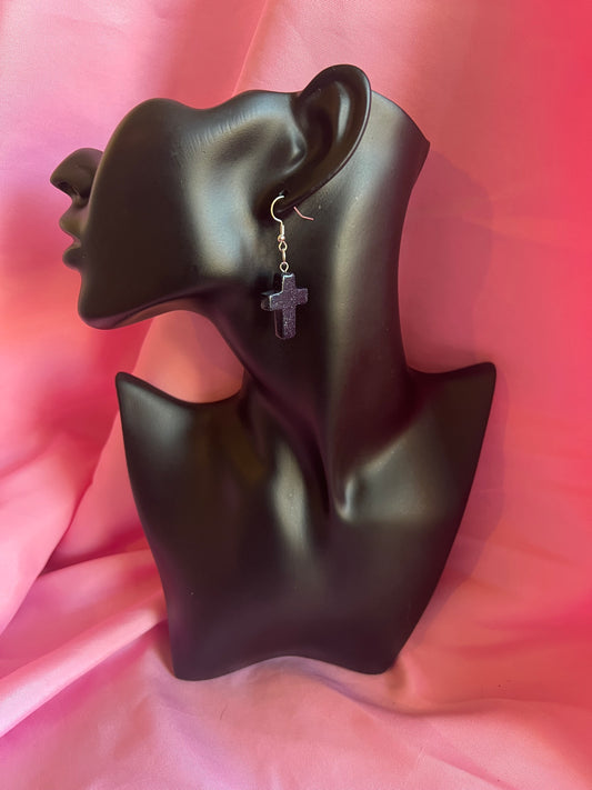 Black Sparkle Gemstone Crosses