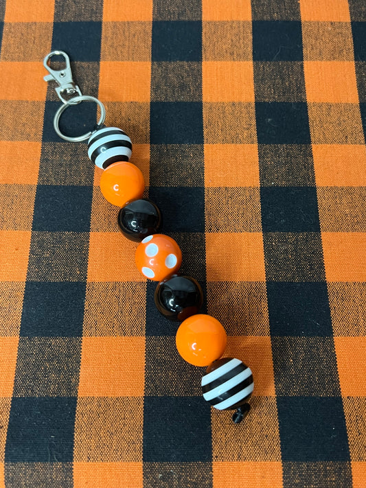 Halloween Spots & Stripes Keychain