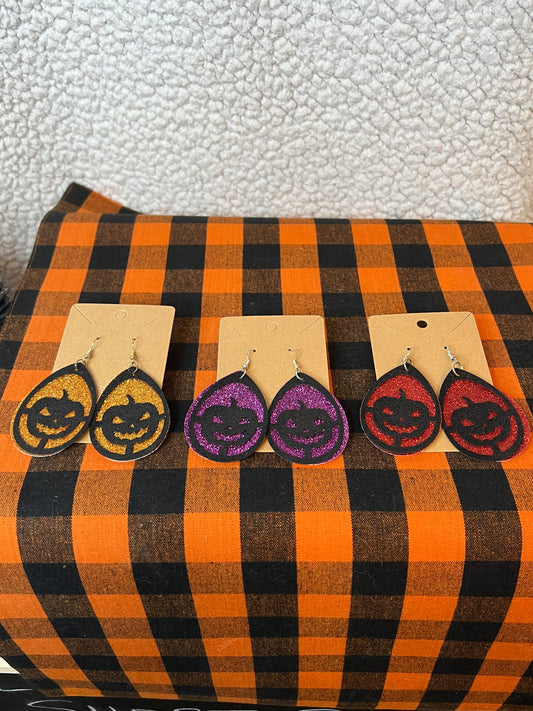 Glittery Pumpkin Earrings