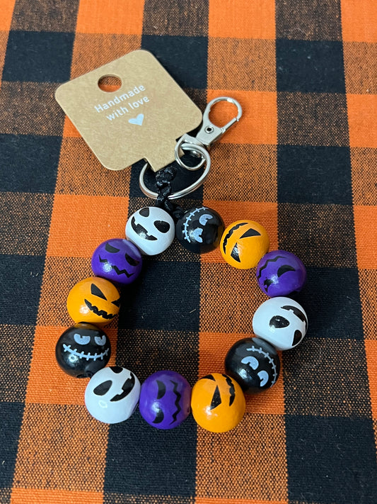 Multi-colored Pumpkin Face Key Chains