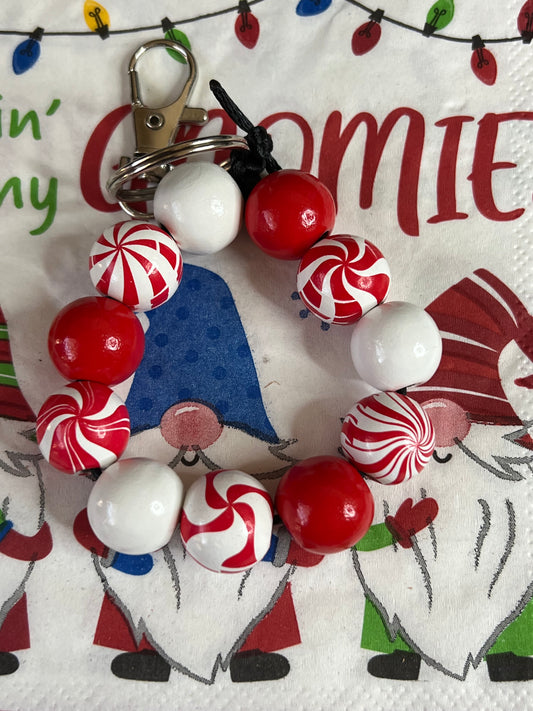 Swirly Candy Cane Keychains