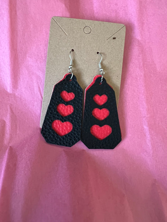 Black & Red Hearts