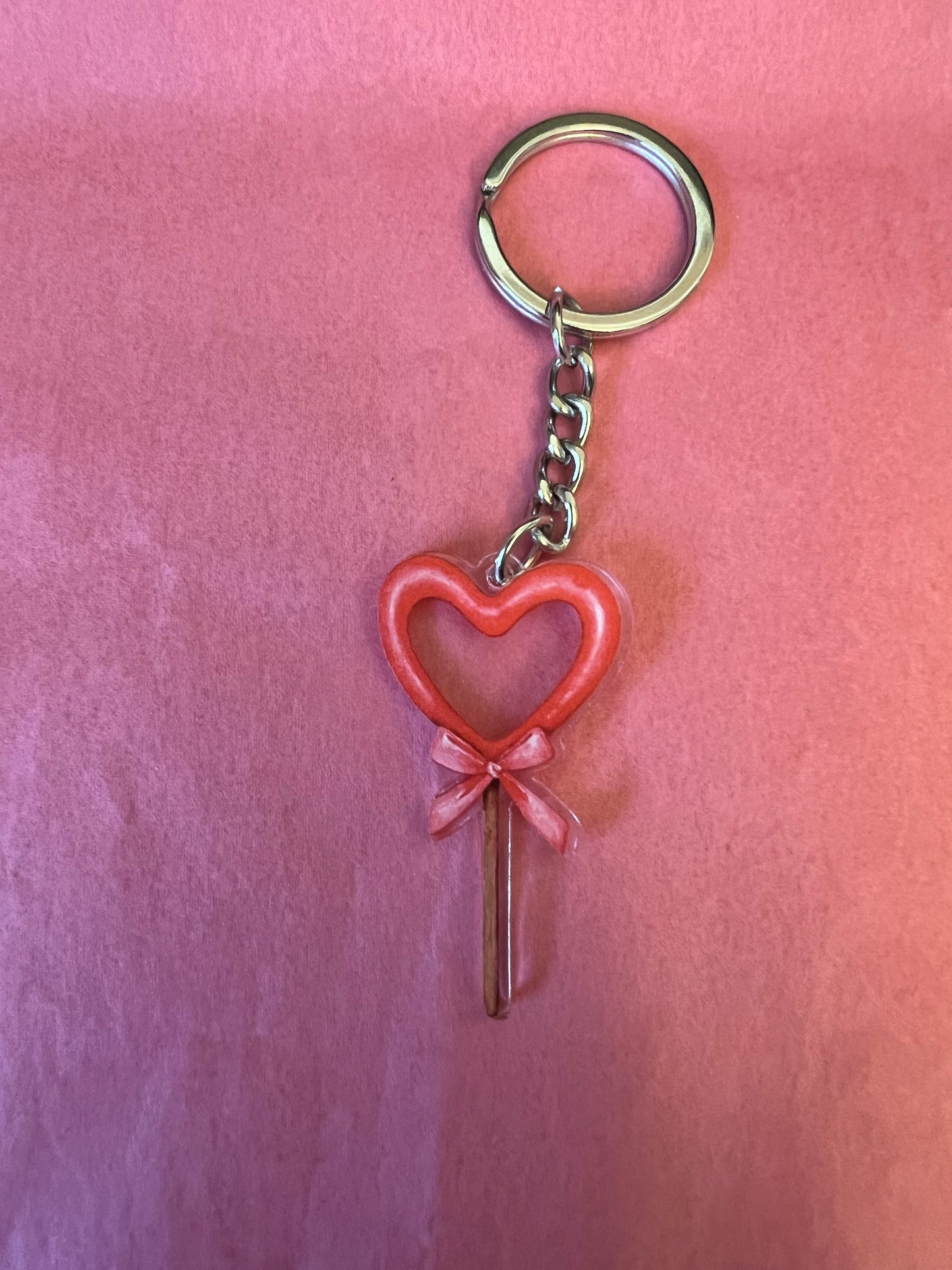 Heart on a Stick Keychain