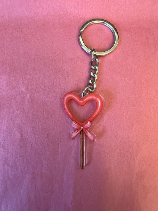 Heart on a Stick Keychain