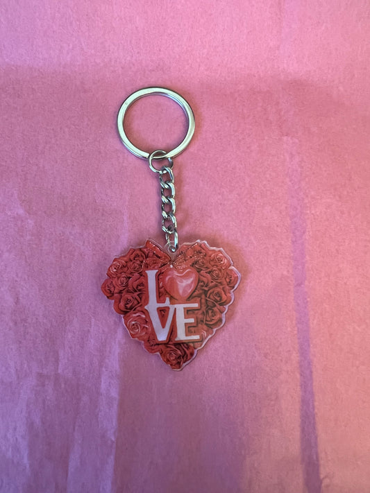 Love Flowers Keychain