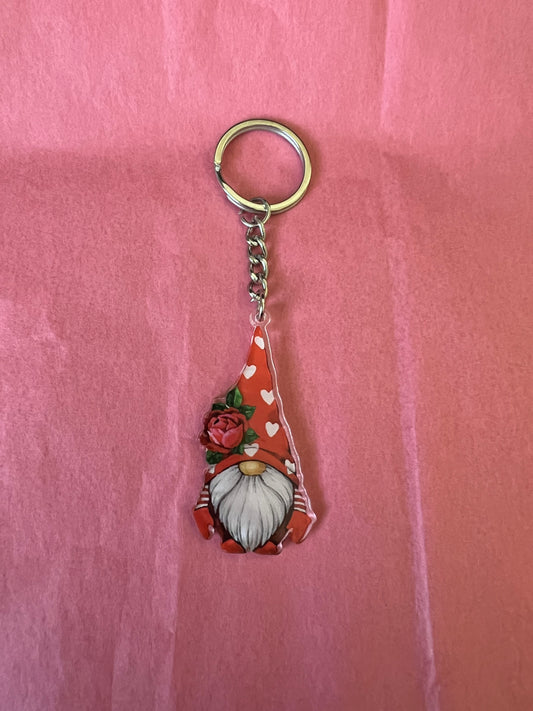 Flower Gnome Keychain