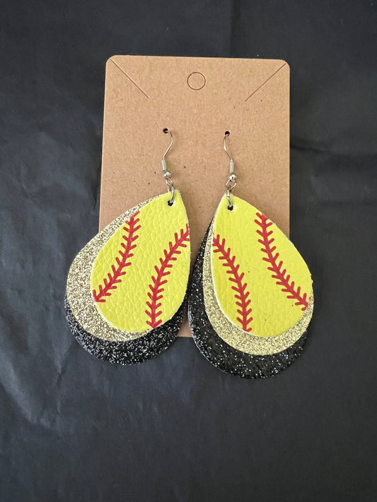 Black & Gold Glitter Softballs