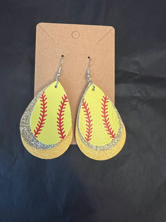 Yellow & Gold Glitter Softballs