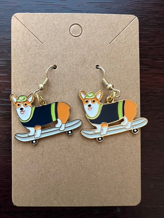 Skateboarding Corgi