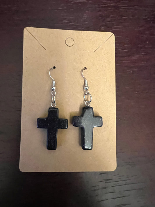 Black Sparkle Gemstone Crosses