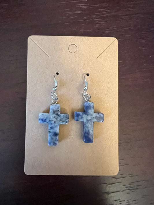 Blue Marble Gemstone Crosses